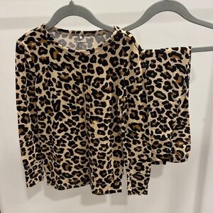Posh Peanut Leopard Print Top and Pants Set